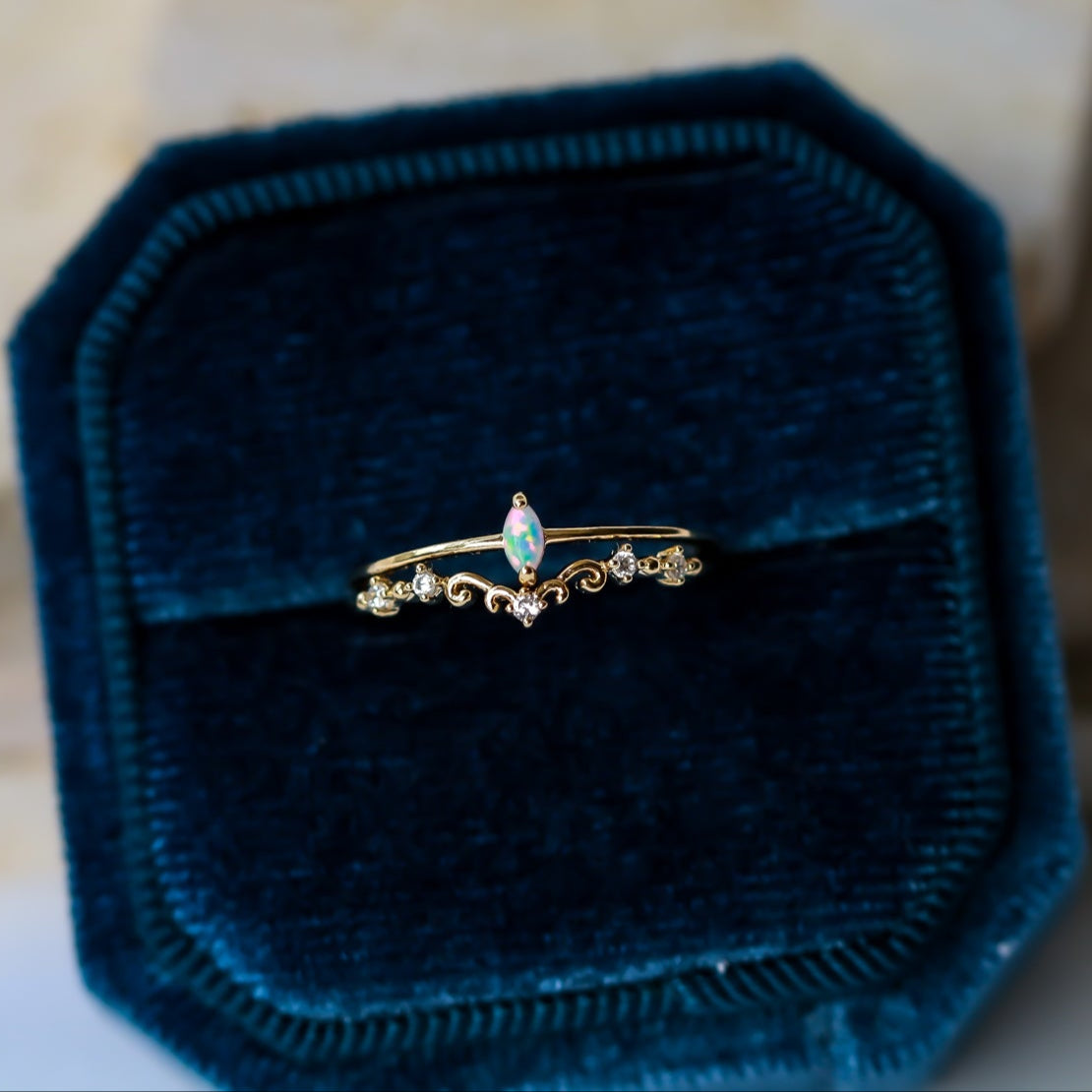Opal Bedded Tiara Ring