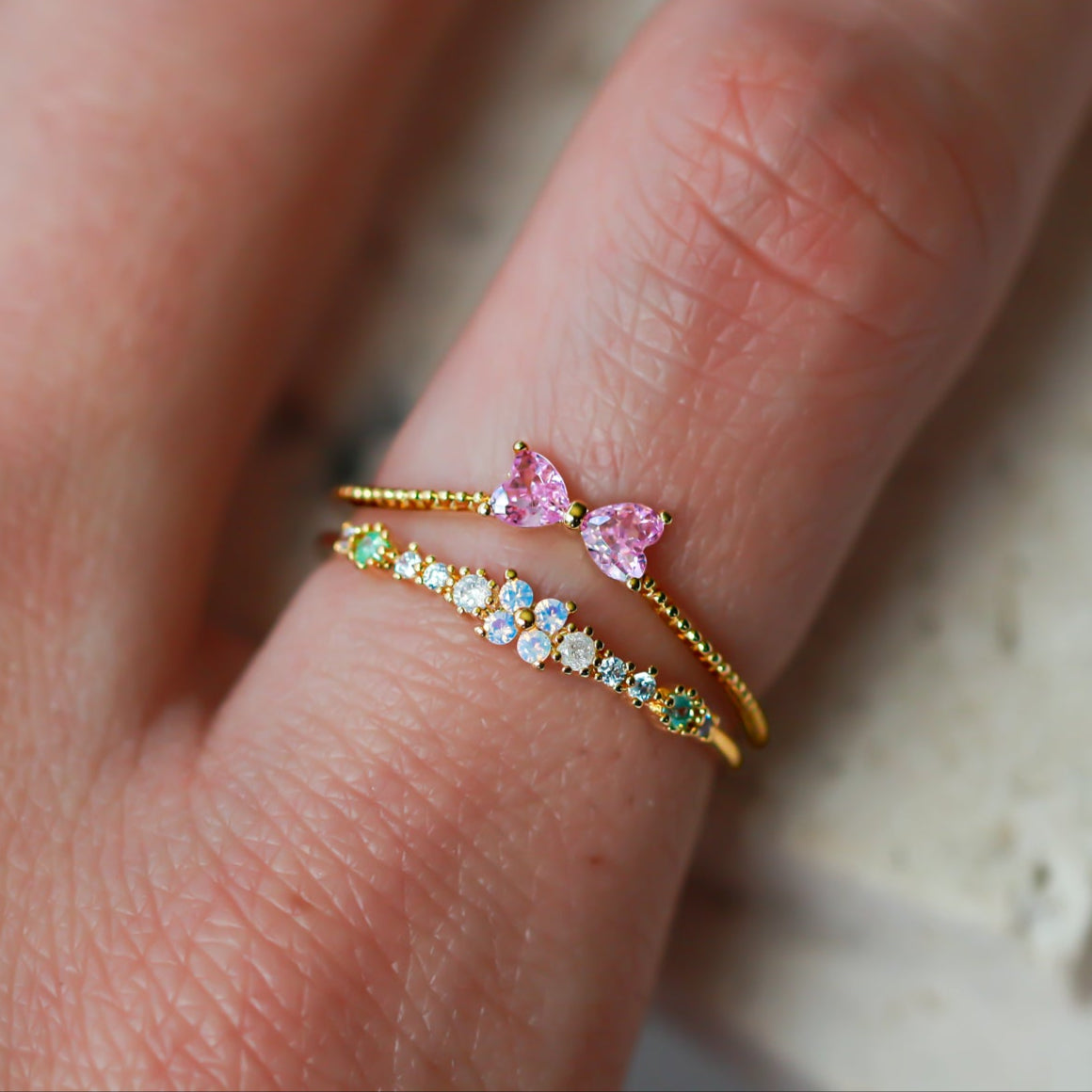 Sovereign Charm Bow Floral Coquette Ring