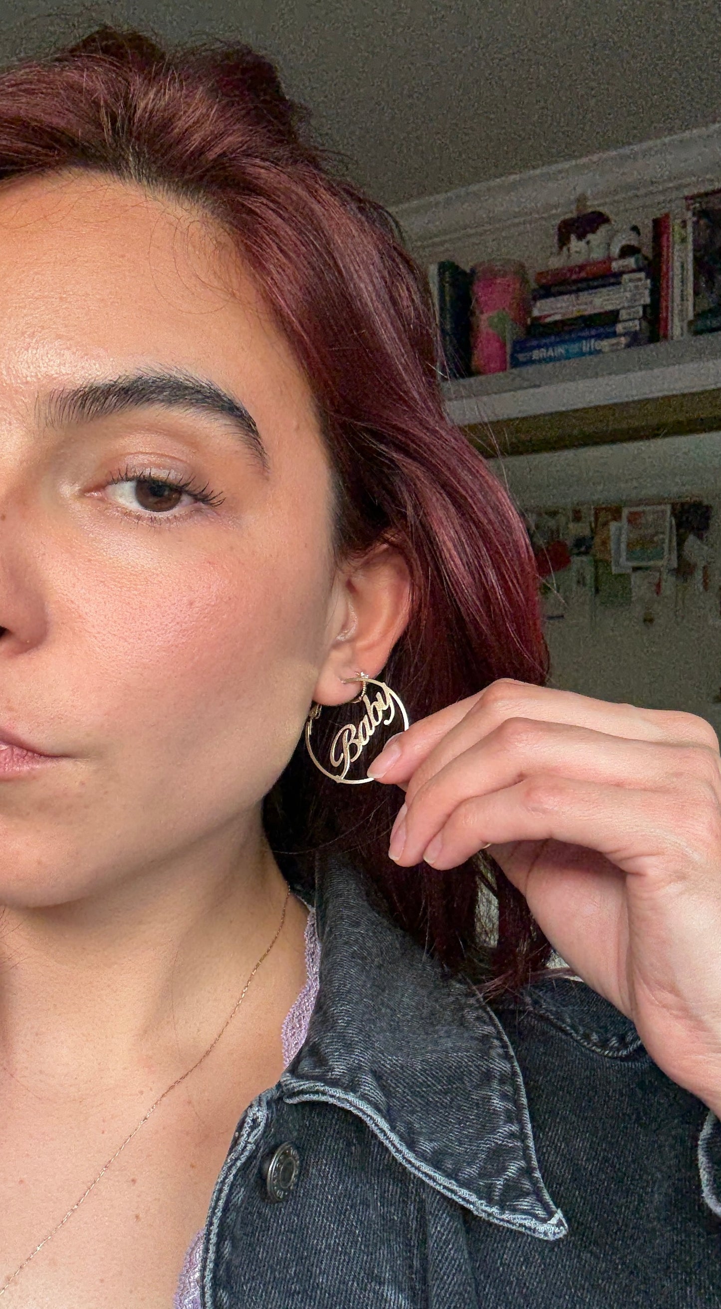 Baby Script Hoop Earrings