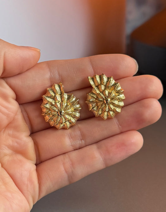 Gold Seashell Statement Earrings