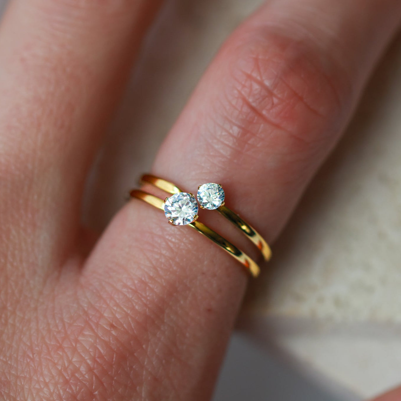 Sophisticated Twin Stone Ring